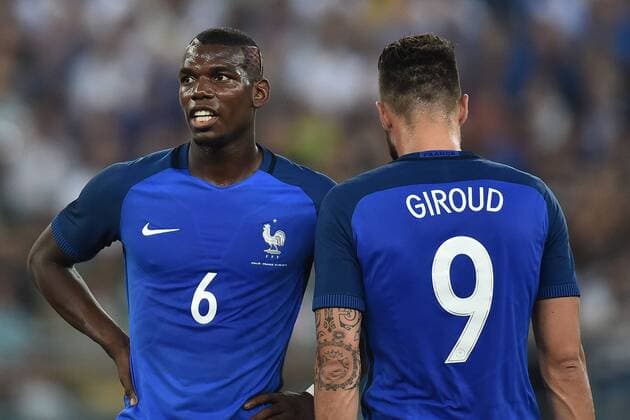 Paul Pogba, Olivier Giroud France Bari 01-09-2016 Stadio San Nicola Football Friendly Match Italy - France andreaxstaccioli