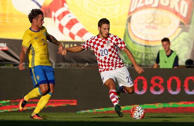 UEFA European Under-21 Championship Qualifications, Croatia - Sweden 01.09.2016., Koprivnica - Qualifying group stage of the 2017 UEFA European Under-21 Championship, group 6, Croatia - Sweden. Linus Wahlqvist, Nikola Vlasic.  IgorxKralj PIXSELL