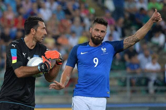 Gianluigi Buffon Italia, Olivier Giroud France Bari 01-09-2016 Stadio San Nicola Football Friendly Match Italy - France andreaxstaccioli