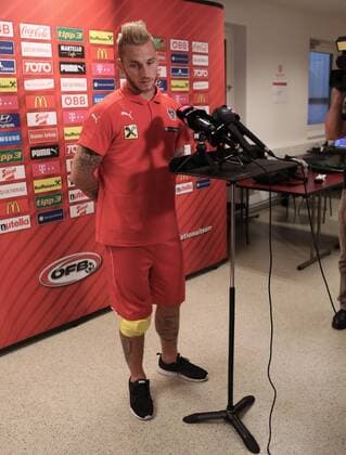 SOCCER - FIFA World Cup WM Weltmeisterschaft Fussball 2018 quali, GEO vs AUT VIENNA,AUSTRIA,02.SEP.16 - SOCCER - FIFA World Cup 2018, european qualifiers, OEFB international match Länderspiel Georgia vs Austria, preview, press conference PK Pressekonferenz Image shows Marko Arnautovic (AUT). GEPAxpictures xChristianxOrt