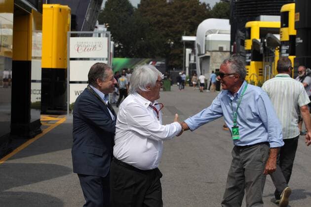 Italian Grand Prix, Monza 01 - 04 September 2016 - Free Practice 2, Jean Todt (FRA), President FIA, Bernie Ecclestone (GBR), President and CEO of FOM and Cesare Fiorio (ITA) 