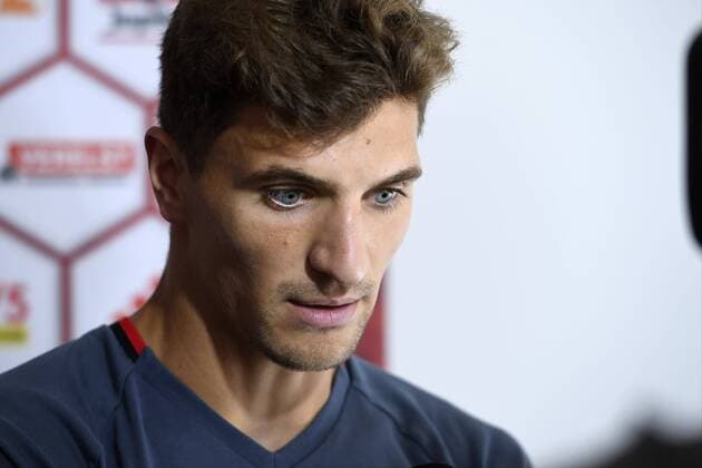 Fußball - PK Nationalteam Belgien Thomas Meunier defender of Belgium FOOTBALL : Belgique - Conference de presse - Bruxelles - 02 09 2016 Photonews Panoramic  665795173