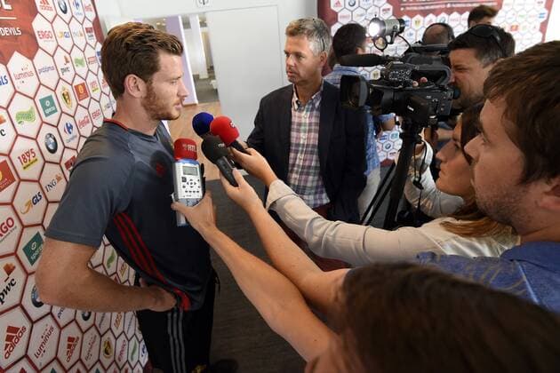 Fußball - PK Nationalteam Belgien Jan Vertonghen defender of Belgium FOOTBALL : Belgique - Conference de presse - Bruxelles - 02 09 2016 Photonews Panoramic  665795173