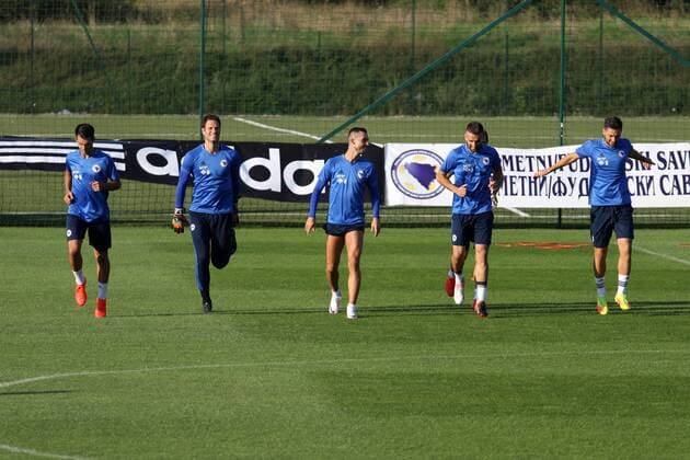 FIFA World Cup WM Weltmeisterschaft Fussball Qualifiers - group H - Bosnia and Herzegovina training 02.09.2016., Zenica, Bosnia and Herzegovina - Training of football nationa team of Bosnia and Herzegovina at the training center of NS FS BiH. national team Nationalteam of Bosnia will spend here another four days, followed by the first qualifying match for the FIFA World cup against Estonia. Asmir Begovic, Haris Medunjanin, Vedad Ibisevic, Ermin Zukanovic.  ArminxDurgut HaloPix PIXSELL