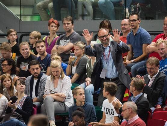 Bremen, Deutschland, 02.09.2016: Volleyball Länderspiel - Deutschland - Tschechien. DVV Präsident Praesident Thomas Krone