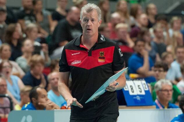 Trainer Vital Heynen (Deutschland) Portrait, Nahaufnahme, Einzelfoto, Einzelbild, Volleyball, Länderspiel, Deutschland - Tschechien, xobx