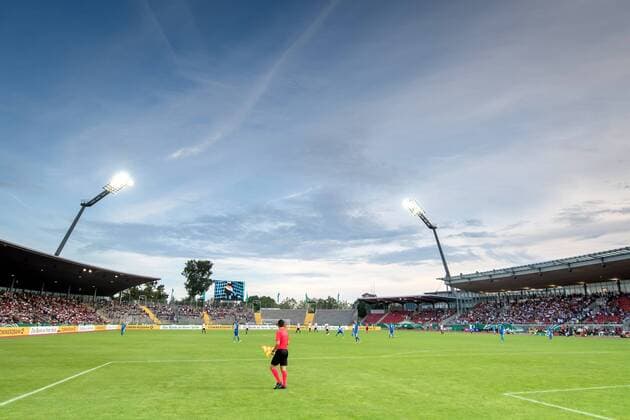 Fußball, Stadiongeschichte KSV Hessen-Kassel 2. September 2016: Kassel, Fussball U21 U 21 Testspiel: Deutschland - Slowakei: Das Auestadion in Kassel, Heimstätte vom Fußballverein Hessen Kassel.