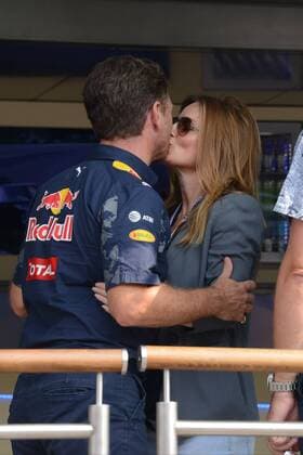 Bilder des Tages - SPORT Monza, celebrities and riders arrive at the circuit for the F1 Grand Prix of Monza in the picture: Geri Halliwell, Christian Horner  Copyright: xManuelexMangiarottix