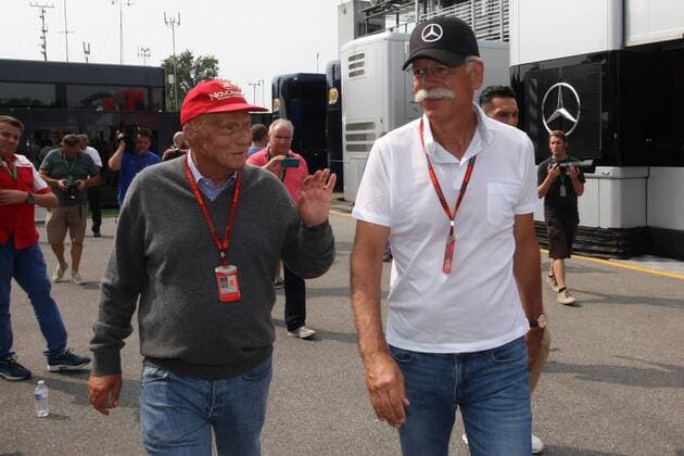 Italian Grand Prix, Monza 01 - 04 September 2016 04.09.2016 - Nikki Lauda (AU), Mercedes and Dr. Dieter Zetsche, Chairman of Daimler 