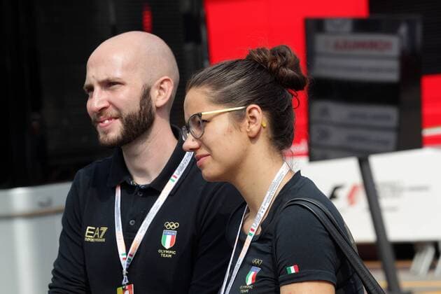 Italian Grand Prix, Monza 01 - 04 September 2016 04.09.2016 - NiccolÃ² Campriani (ITA) Shooting Olympic Champion, Rio 2016 and his girlfriend Petra Zublasing 