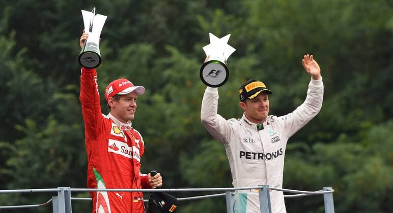 Podium, Nico Rosberg; Mercedes Grand Prix,Sebastian Vettel, Scuderia Ferrari, formula 1 GP, Italien in Monza, 04.09.2016 Photo:mspb Jerry Andre Podium, Nico Rosberg; Sebastian Vettel, formula 1 GP, Italien