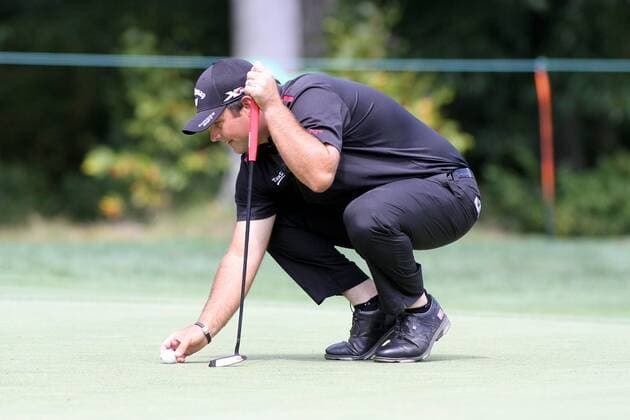September 4, 2016: Patrick Reed reads his putt on 1 at the Deutsche Bank Championship at the TPC Boston in Norton, Massachusetts. (Photo by Malcolm Hope Icon Sportswire) GOLF: SEP 04 PGA Golf Herren - Deutsche Bank Championship - Third Round Icon160904046 EDITORIAL USE ONLY