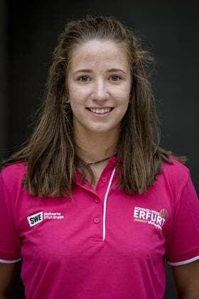 Volleyball, 1. BL Damen, Schwarz Weiss Erfurt Porträttermin SCHWARZ-WEISS ERFURT VOLLEYTEAM 07 09 2016 - Erfurt: Die Volleyball Damen erstliga Mannschaft des Schwarz-Weiss Erfurt Volleyteam. Paula Mertten 16.