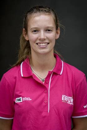 Volleyball, 1. BL Damen, Schwarz Weiss Erfurt Porträttermin SCHWARZ-WEISS ERFURT VOLLEYTEAM 07 09 2016 - Erfurt: Die Volleyball Damen erstliga Mannschaft des Schwarz-Weiss Erfurt Volleyteam. Marie Belitz 13.