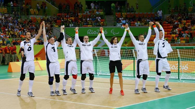 Bilder des Tages - SPORT Rio Paralympics 2016, Goalball, Deutschland - Algerien Rio de Janeiro , Paralympics , Algerien vs. Deutschland ,Jubel Deutschland