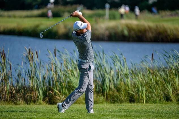 September 9, 2016 - Spijk, Netherlands - Bernd Wiesberger from Austria taking his second shot on the 13th hole during the second round of the KLM Open held at The Dutch on September 9 2016 in Spijk, Netherlands. KLM Open - Day Two  - ZUMAn230