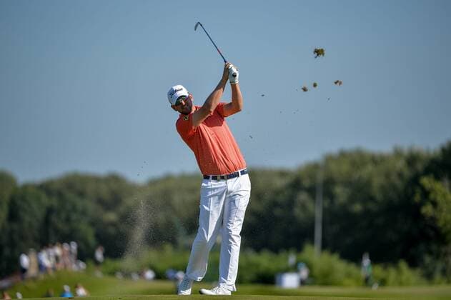 September 9, 2016 - Spijk, Netherlands - Jake Roos of South Africa taking his second shot on the 12th Fairway during the KLM Open held at The Dutch on September 9 2016 in Spijk, Netherlands. KLM Open - Day Two  - ZUMAn230