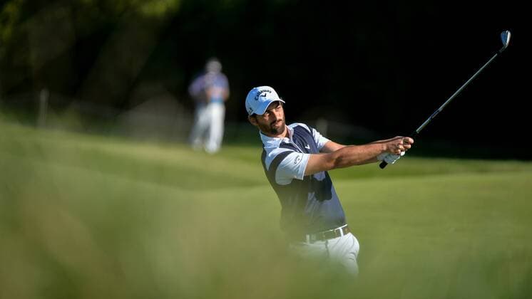 September 9, 2016 - Spijk, Netherlands - Thomas Linard of France taking his second shot on the 15th fairway during the second round of theKLM Open held at The Dutch on September 9 2016 in Spijk, Netherlands. KLM Open - Day Two  - ZUMAn230