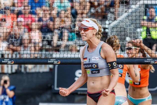 Jubel 1 Karla Borger (MTV Stuttgart ) Deutsche Beach-Volleyball Meisterschaften 2016 Timmendorfer Strand