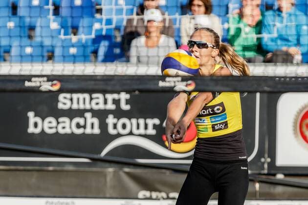 Annahme 2 Sandra Ittlinger (SV Lohhof ) Deutsche Beach-Volleyball Meisterschaften 2016 Timmendorfer Strand