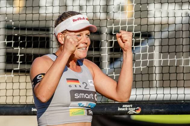 Jubel 2 Britta Büthe (MTV Stuttgart ) Deutsche Beach-Volleyball Meisterschaften 2016 Timmendorfer Strand