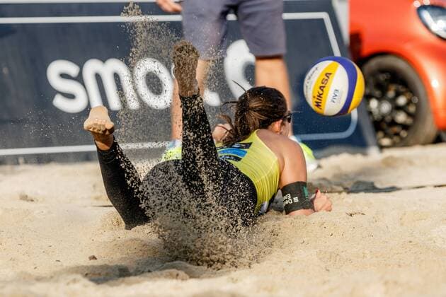 Abwehr 1 Yanina Weiland (SV Lohhof ) Deutsche Beach-Volleyball Meisterschaften 2016 Timmendorfer Strand