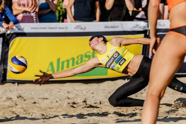 Abwehr 1 Melanie Gernert (VCO Berlin ) Deutsche Beach-Volleyball Meisterschaften 2016 Timmendorfer Strand