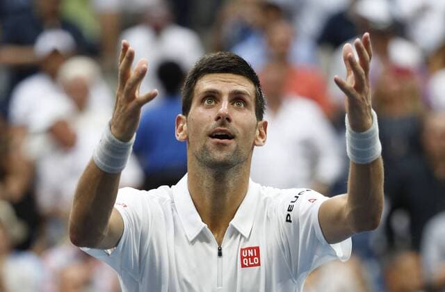 Tennis: Djokovic reaches U.S. Open final Novak Djokovic of Serbia celebrates after defeating Gael Monfils of France 6-3, 6-2, 3-6, 6-2 in the semifinals of the U.S. Open tennis tournament in New York on Sept. 9, 2016. 