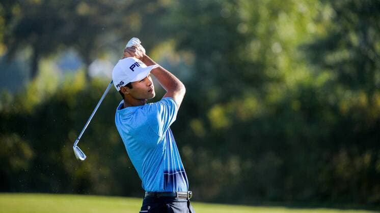 Golf, European Tour, KLM Open in Spijk September 10, 2016 - Spijk, Netherlands - Johannes Veerman from the USA takes his second shot on the 6th fairway during the third round of the KLM Open held at The Dutch on September 10 2016 in Spijk, Netherlands. KLM Open - Day Three  - ZUMAn230