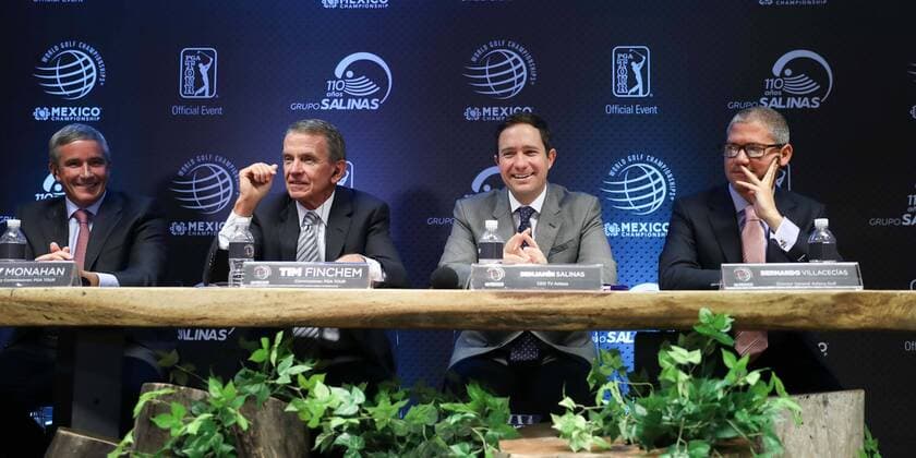 PGA, World Golf Championships Mexico Pressekonferenz in Mexiko-Stadt September 9, 2016 - Df, Mexico - EUM20160909DEP22.JPG .CIUDAD DE MEXICO Golf-World Golf Championships.- Jay Monahan y Tim Finchem, y Benjamin Salinas Sada, CEO de TV Azteca, y Bernardo Villacecias, director general de Azteca Golf, durante el lanzamiento oficial del World Golf Championships-Mexico Championship, septiembre 9 de 2016. Foto: Agencia EL UNIVERSALGerman EspinosaJMA. GERMAN ESPINNOSA  - ZUMAu78_