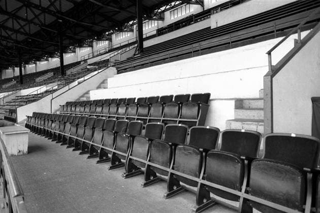 Tribünen im Heysel Stadion Brüssel, Austragungsort des EM Finals 1972