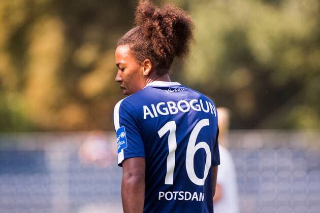 10.09.2016, xfrx, Fussball 1.Bundesliga Damen, Turbine Potsdam - 1.FFC Frankfurt v.l. Eseosa Aigbogun (1.FFC Turbine Potsdam) Potsdam