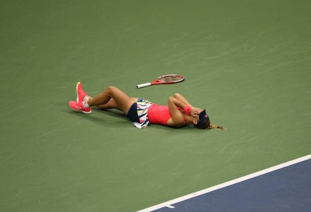 NEW YORK, Sept. 10, 2016 -- Angelique Kerber of Germany celebrates victory after the women s singles final match against Karolina Pliskova of Czech Republic at the 2016 U.S. Open in New York, the United States, Sept. 10, 2016. Angelique Kerber won 2-1 and claimed the title. ) (SP)U.S.-NEW YORK-TENNIS-U.S. OPEN QinxLang 