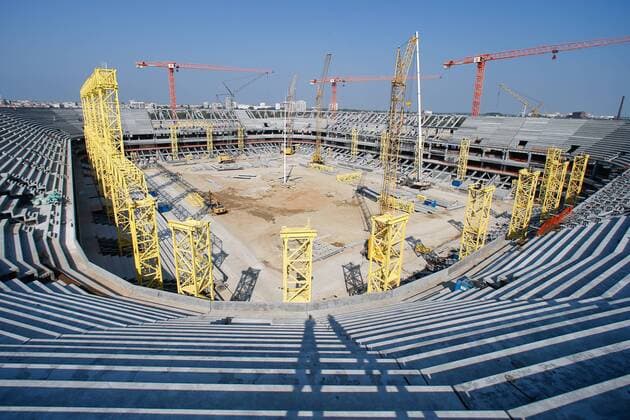 FuÃŸball, WM 2018, Arena Baltika Baustelle in Kaliningrad KALININGRAD, RUSSIA - SEPTEMBER 11, 2016: The construction site of Kaliningrad Stadium. The stadium is to host some football matches of the 2018 FIFA World Cup WM Weltmeisterschaft Fussball Vitaly Nevar TASS  TS030CB1