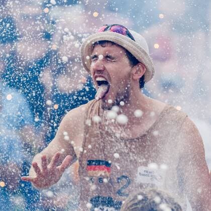 frenetischer Jubel 2 Lars FluÌˆggen (Der Club an der Alster ) Deutsche Beach-Volleyball Meisterschaften 2016 Timmendorfer Strand