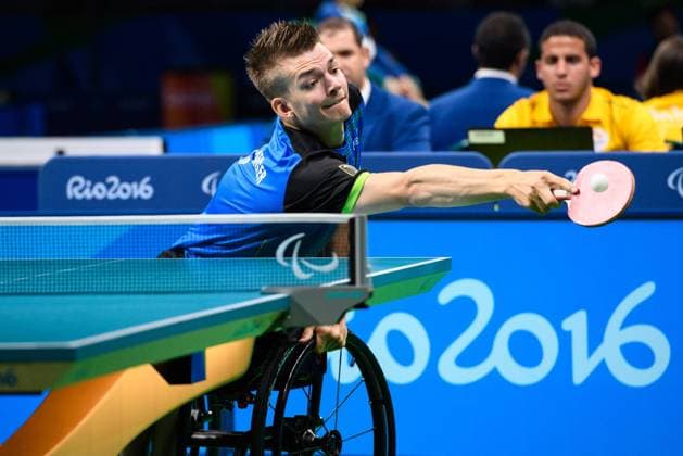 Bilder des Tages - SPORT 11.09.2016, Rio de Janeiro, Riocentro 3 Paralympische Spiele, Tischtennis, Halbfinale Klasse 3 Thomas Schmidberger (GER)