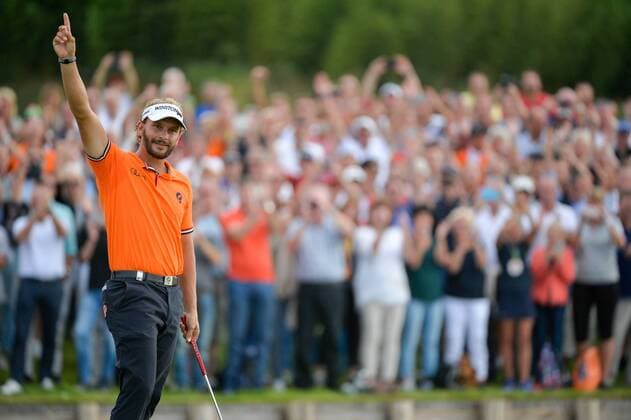 Golf, European Tour, KLM Open in Spijk, Sieger Joost Luisten September 11, 2016 - Spijk, Netherlands - Joost Luisten from the Netherlands wins the KLM Open held at The Dutch on September 11 2016 in Spijk, Netherlands. KLM Open - Day Four  - ZUMAn230