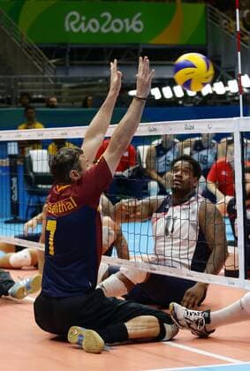 Rio de Janeiro , Paralympics , Sitzvolleyball Deutschland vs. USA , Heiko Wiesenthal ( GER )