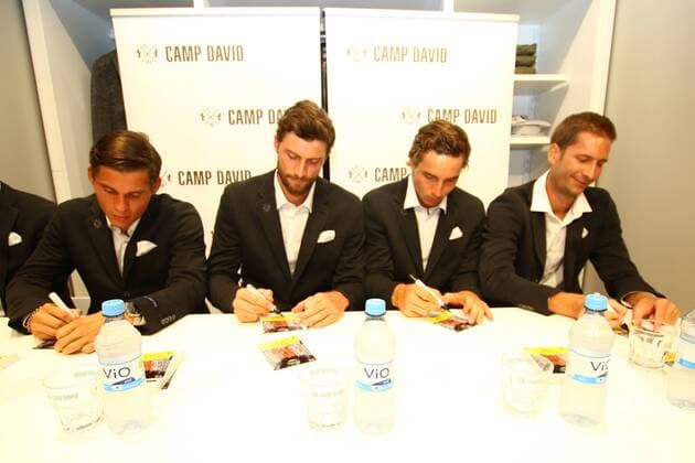 Tennis, Herren, 2016, Davis Cup Relegation, Meet & Greet mit der deutschen Mannschaft, Daniel Masur (Deutschland), Daniel Brands (Deutschland), Jan-Lennard Struff (Deutschland), Florian Mayer (Deutschland), 12.09.16,