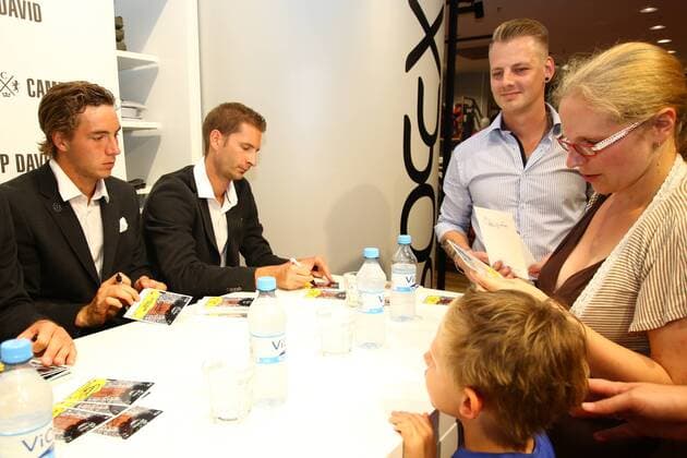 Tennis, Herren, 2016, Davis Cup Relegation, Meet & Greet mit der deutschen Mannschaft, Jan-Lennard Struff (Deutschland), Florian Mayer (Deutschland), 12.09.16,