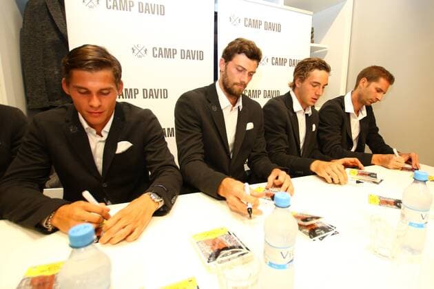 Tennis, Herren, 2016, Davis Cup Relegation, Meet & Greet mit der deutschen Mannschaft, Daniel Masur (Deutschland), Daniel Brands (Deutschland), Jan-Lennard Struff (Deutschland), Florian Mayer (Deutschland), 12.09.16,