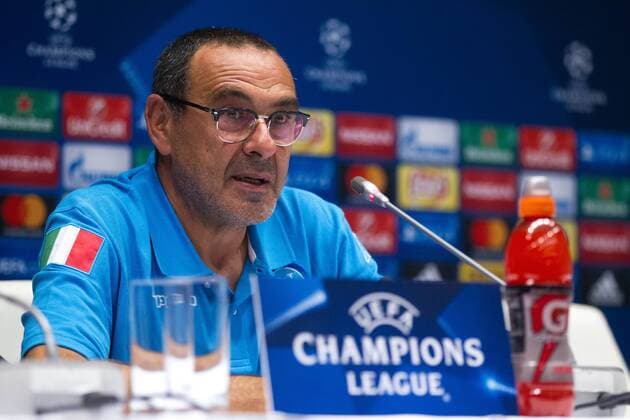 press conference PK Pressekonferenz of head coach of FC Napoli Maurizio Sarri Kyiv  Copyright: ChumachenkoxAlexey 473888