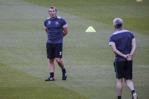 September 12, 2016 - Barcelona, Spain - Brendan Rodgers during the last training before the match between FC Barcelona Barca - Celtic FC, for the round 1 of the Champions League, played at Camp Nou Stadium on 12th Sep 2016 in Barcelona, Spain. Photo by NurPhoto) Celtic FC Training Session and press conference PK Pressekonferenz  - ZUMAn230