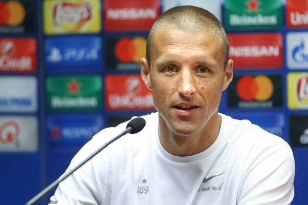 Club s Timmy Simons pictured during a press conference PK Pressekonferenz of Belgian first division soccer team Club Brugge KV in Brugge, Tuesday 13 September 2016. Brugge is preparing for the first game in the UEFA Champions League competition against English club Leicester City F.C. tomorrow. BRUNOxFAHY  x04930464x