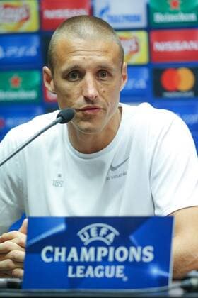 Club s Timmy Simons pictured during a press conference PK Pressekonferenz of Belgian first division soccer team Club Brugge KV in Brugge, Tuesday 13 September 2016. Brugge is preparing for the first game in the UEFA Champions League competition against English club Leicester City F.C. tomorrow. BRUNOxFAHY  x04930471x