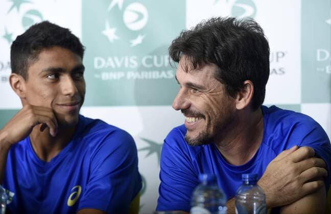 Tennis, DavisCup, Pressekonferenz Brasilien Captain Joao ZWETSCH TENNIS : Conference De Presse Equipe Bresil - Ostende - 13 09 2016 PhotoNews Panoramic 