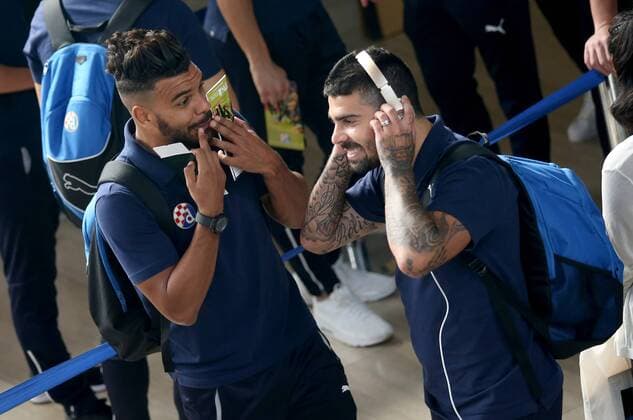 Departure of GNK Dinamo players to France 13.09.2016., Croatia, Zagreb - Departure of GNK Dinamo players to France for the Champions League match against FC Olympique Lyonnais. El Arbi Hillel Soudani, Paulo Machado.  IgorxKralj PIXSELL