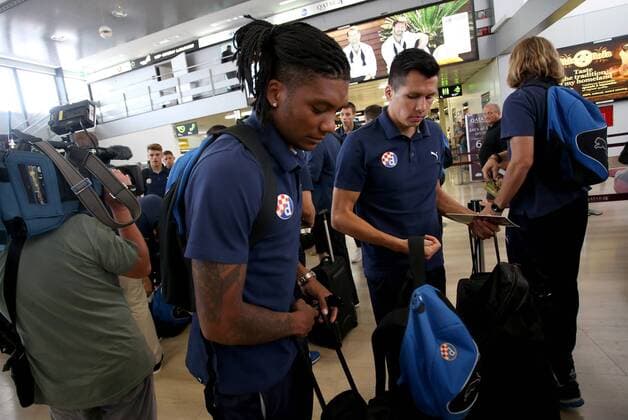 Departure of GNK Dinamo players to France 13.09.2016., Croatia, Zagreb - Departure of GNK Dinamo players to France for the Champions League match against FC Olympique Lyonnais. Junior Fernandes, Leonardo Sigali.  IgorxKralj PIXSELL