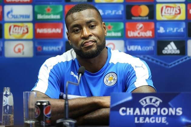 Fußball, CL, Leicester City Pressekonferenz Leicester s Wes Morgan pictured during a press conference PK Pressekonferenz of English soccer club Leicester City F.C. in Brugge, Tuesday 13 September 2016. Leicester is preparing for the first game in the UEFA Champions League competition against Belgian first division soccer team Club Brugge KV tomorrow. BRUNOxFAHY  x04930774x