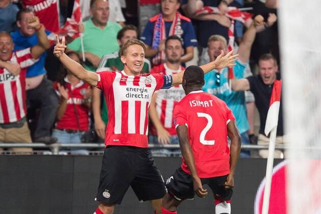 Fußball, CL, PSV Eindhoven - Atletico Madrid Eindhoven, Netherlands 13.09.2016, UEFA Champions League - 2016 17 Season, Group D - Matchday 1, PSV Eindhoven - Club Atletico de Madrid, Luuk de Jong (PSV) jubel nach seinem nicht gegeben treffer ( DeFodi001